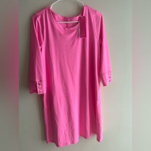 Lilly  Pulitzer Vibrant Pink Tunic with Button Accents